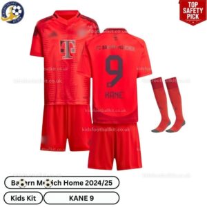 Bay^_^rn Home Kids Football Kit 2024_25 – KANE 9 (With Socks)